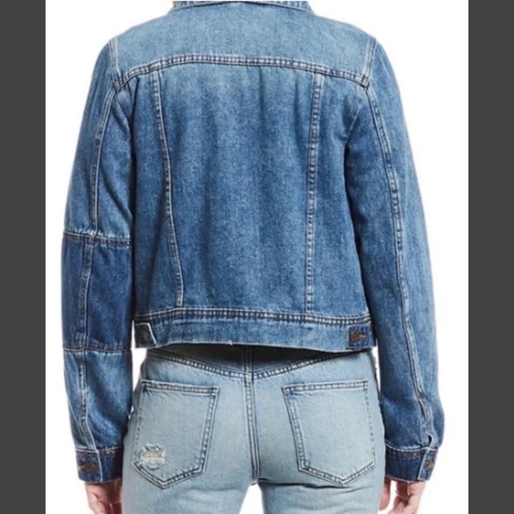 #1621 Free People Rumors Two-Tone Denim Jean Jacket Small - Picture 2 of 6